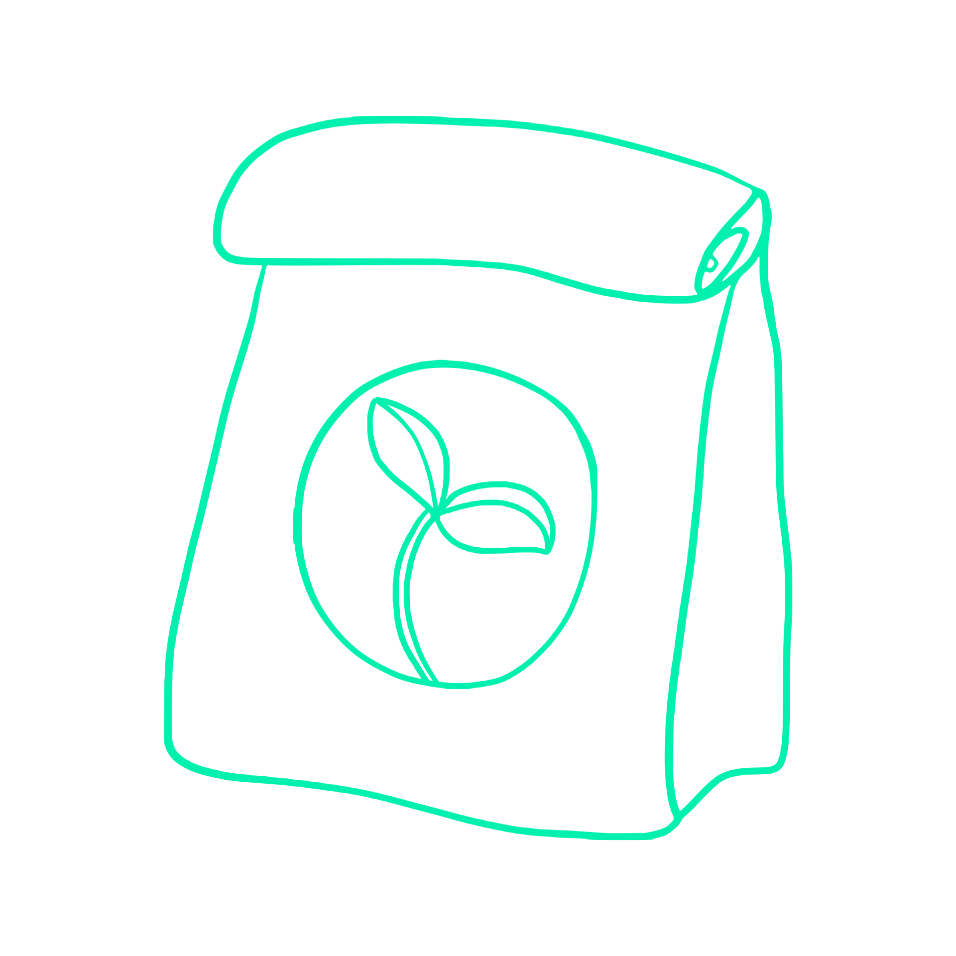 Hand-drawn illustration of a seed packet